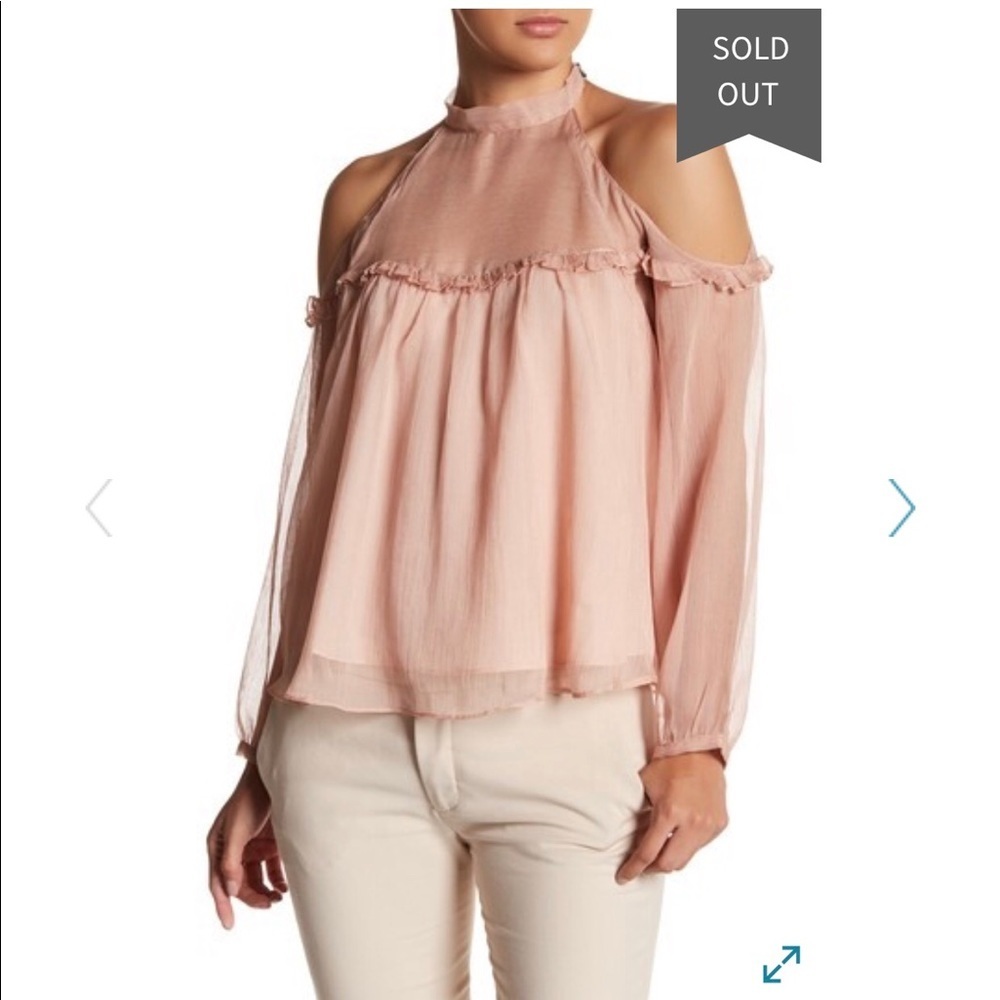 NWT Symphony Ruffle Cold Shoulder Blouse